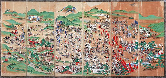 Edo era screen depicting the Battle of Sekigahara