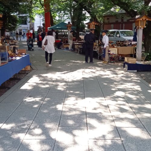 Stalls at Hanazono Shrine Antique Market