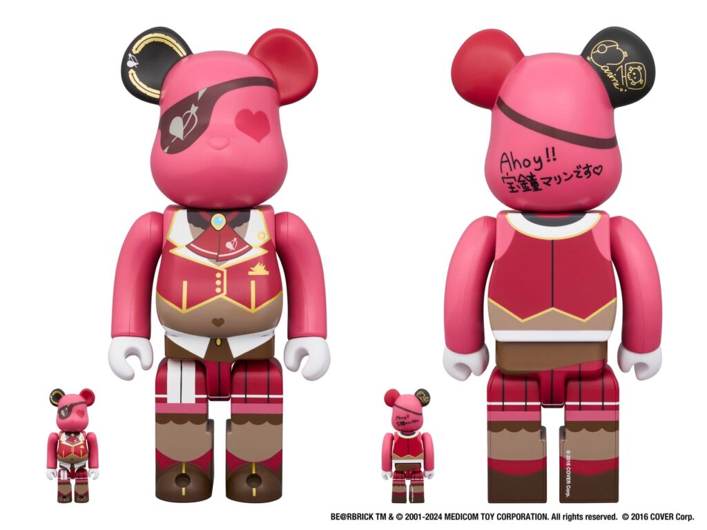 A Bearbrick figure with a Houshou Marine themed design.