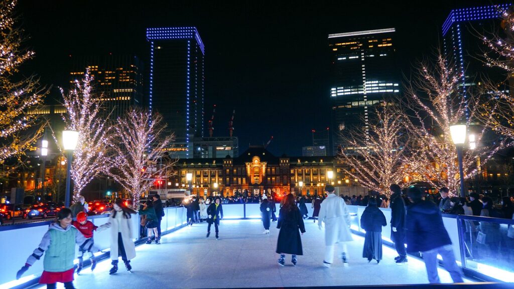 Ice Skating rink at Marunouchi Illumination