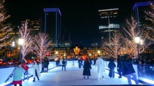 Ice Skating rink at Marunouchi Illumination 