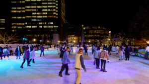 Tokyo Midtown ice rink at night