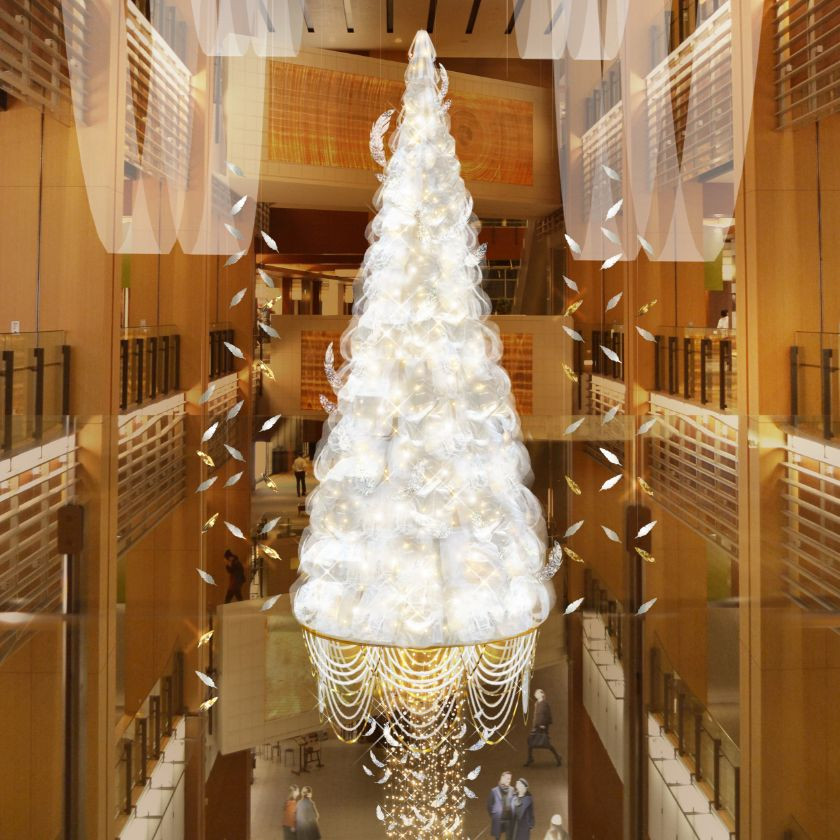 Feather Christmas tree at Tokyo Midtown