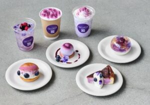 purple menu items designed for the Miyashita Christmas Park