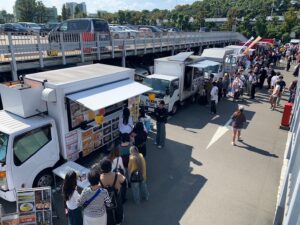 Food stalls at Ohi Racecourse Flea Market