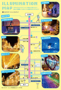 A map of all of the events at the Saga City Light Festival