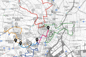 Map of bus routes for Tokyo Art Week