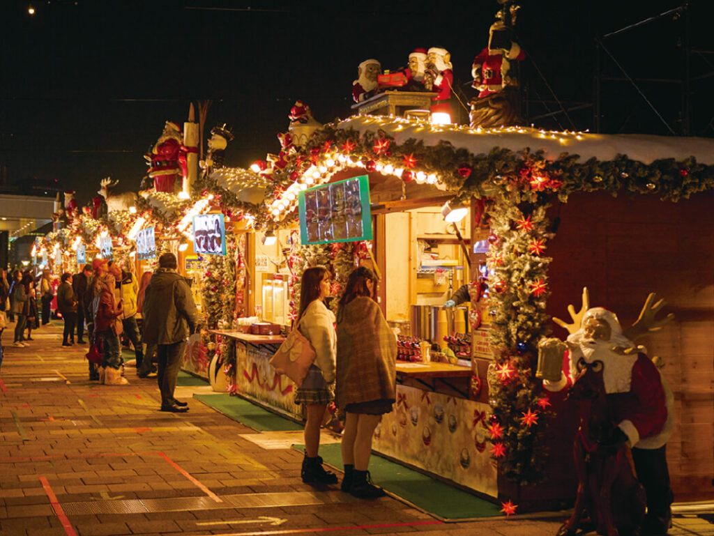 Christmas market stalls at Tokyo Skytree Dream Christmas