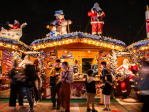 Christmas market stalls at Tokyo Skytree Dream Christmas