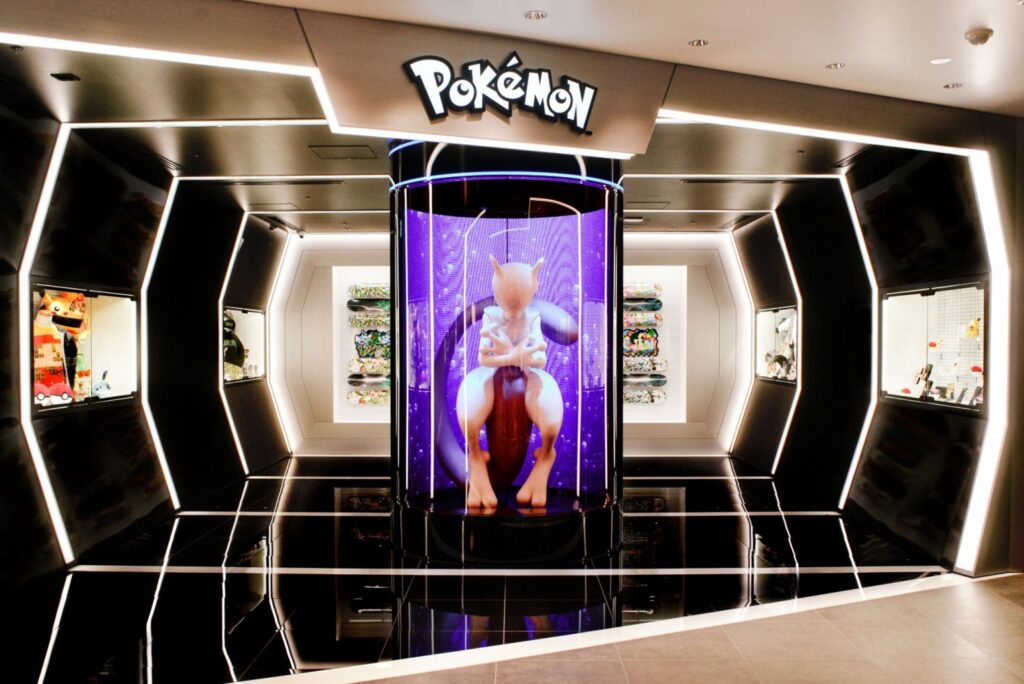 The Mewtwo display at the Pokémon Center store in Shibuya