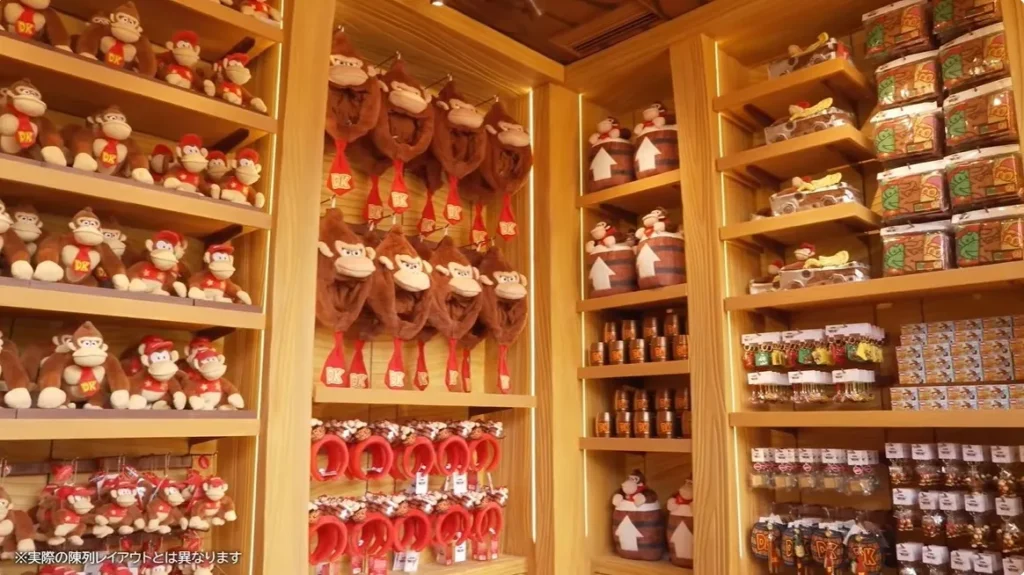 A shop full of Donkey Kong merchandise at Donkey Kong Country, USJ.