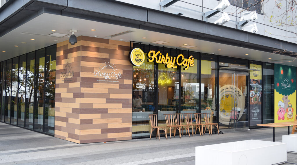 The outside of the Kirby Cafe in Tokyo