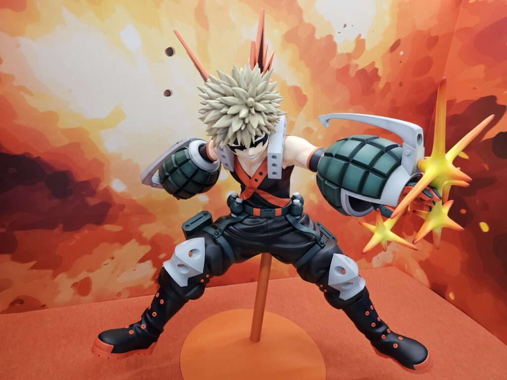 A life size statue of Katsuki Bakugo