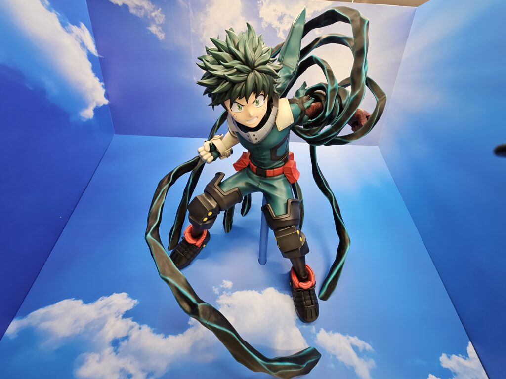 A life size statue of Izuku Midoriya