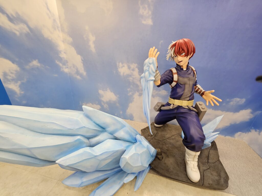 A life size statue of Shoto Todoroki