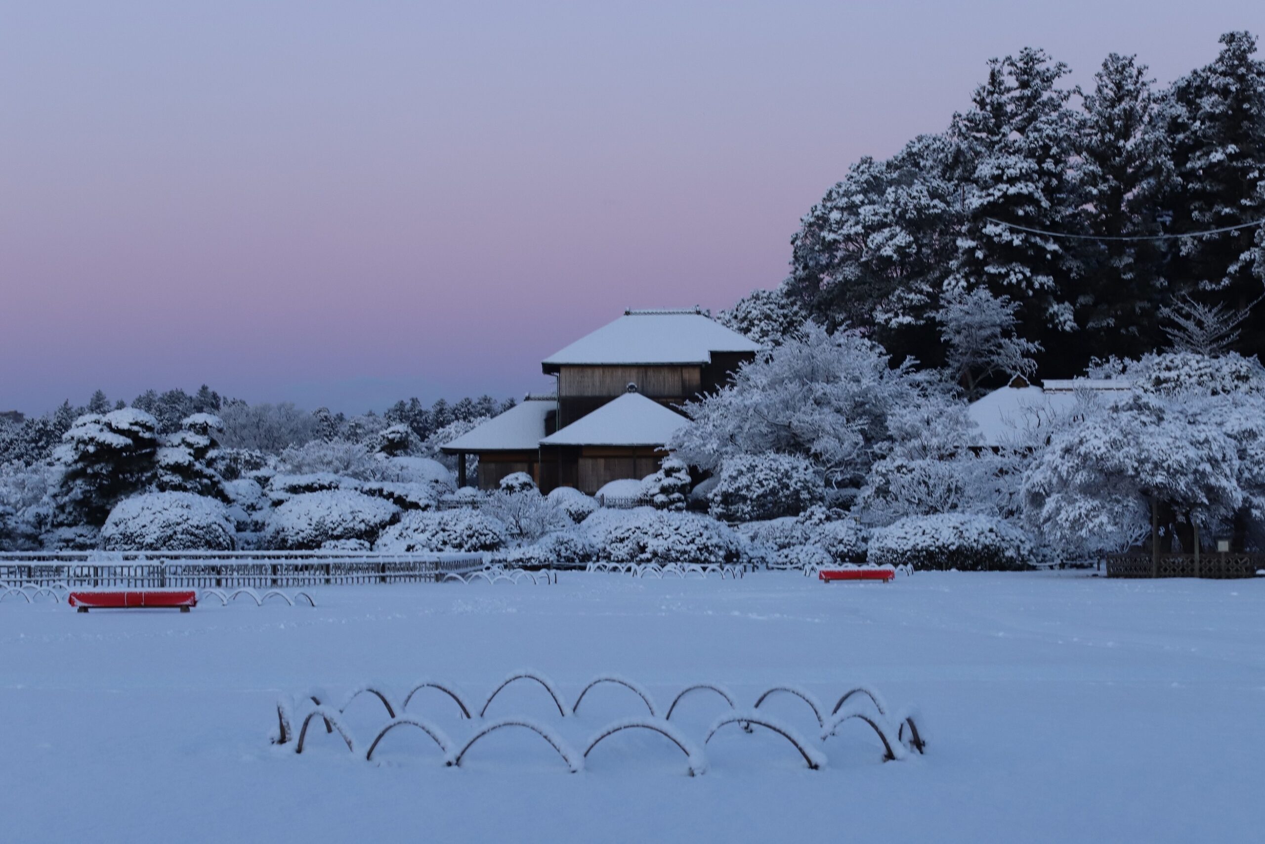 Kairakuen Garden in Winter