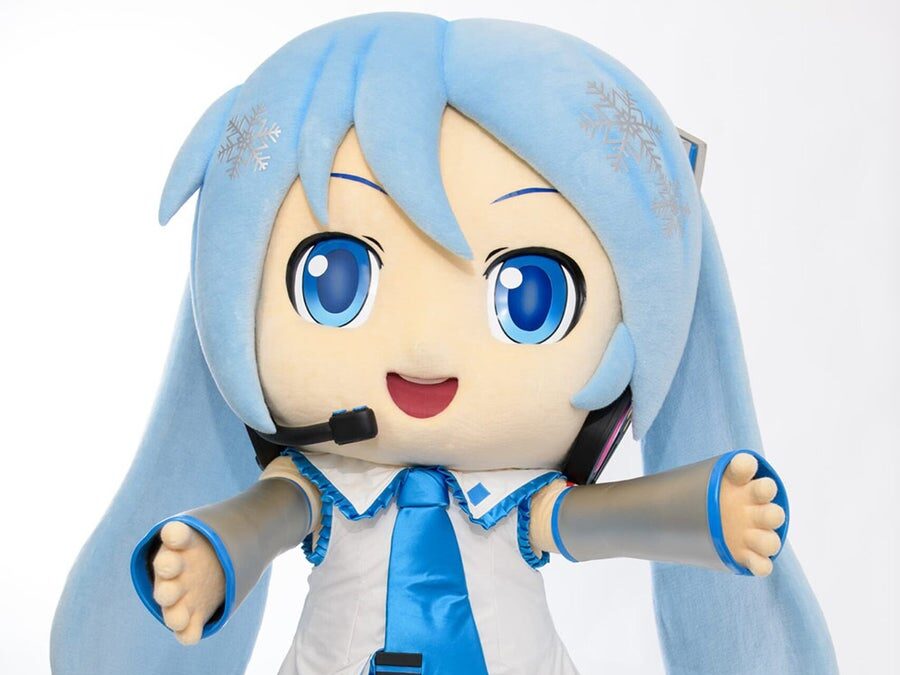 A real life version of mascot Snow Miku.