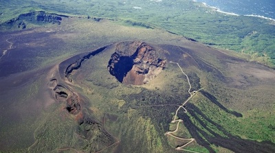 Caldera on Mount Mihara