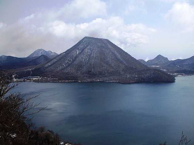 Lake Haruna at the top of Mount Haruna in Early Winter