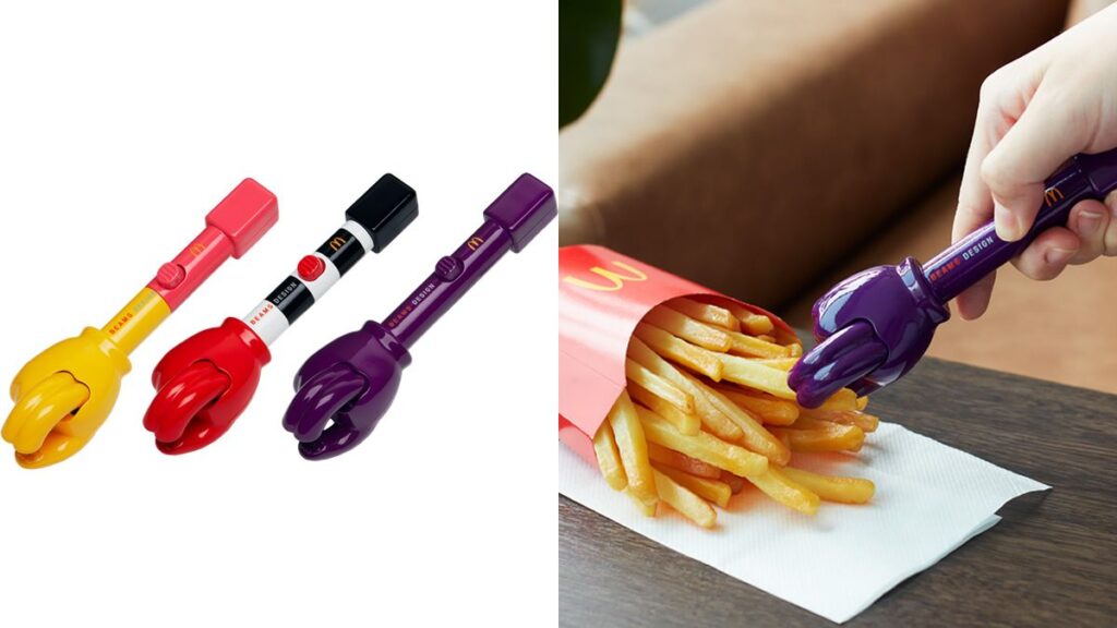 A potato catcher in the McDonald's 2025 lucky bag, an item that helps pick up fries without touching them