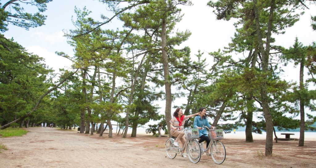 Cycling on Amanohashidate