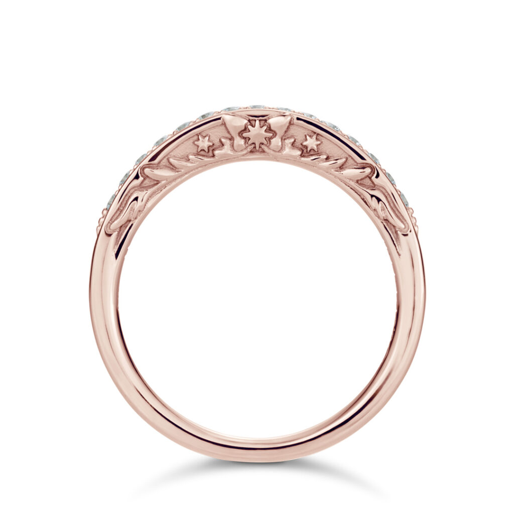 Flight Motif (Clear Card Edition) Half Eternity Ring K10 Pink Gold