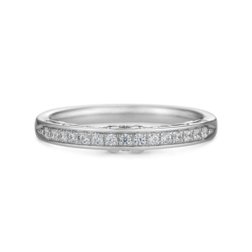 Flight Motif (Clear Card Edition) Half Eternity Ring Silver 925 (Rhodium Coating)