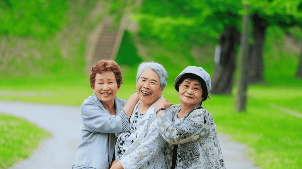 3 elderly Japanese ladies