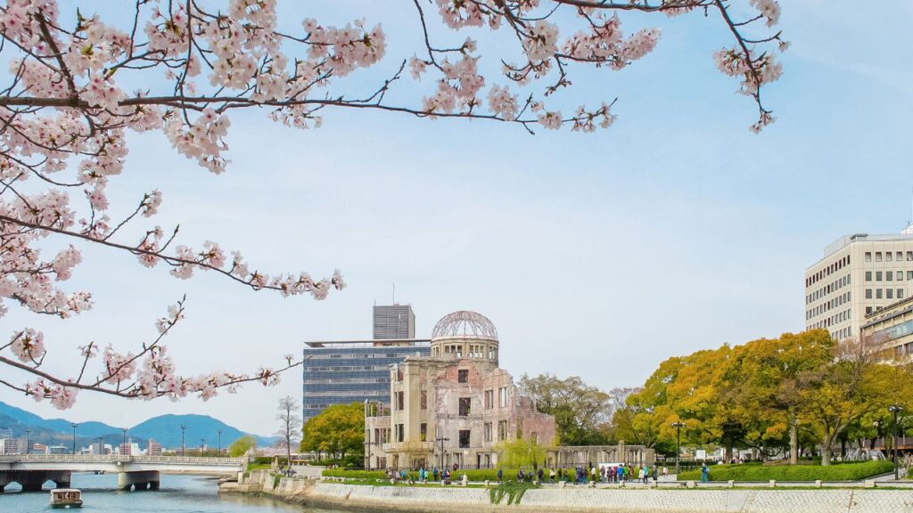 Cherry blossoms blooming in Hiroshima