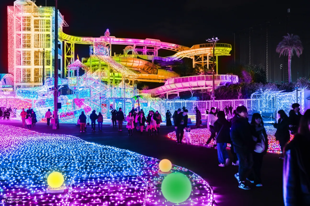 The stunning night view at Yomiuriland