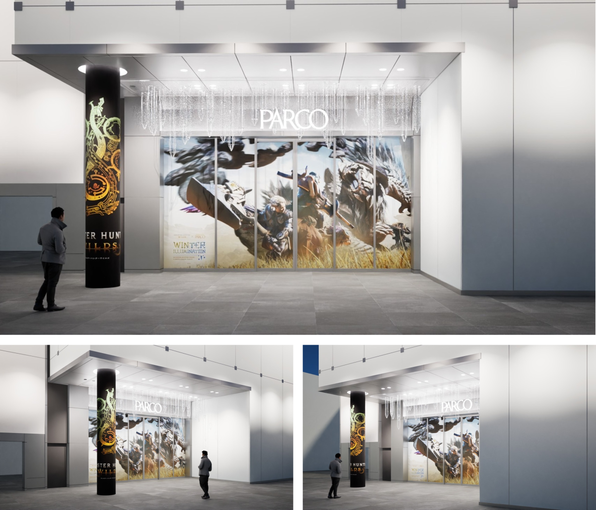 MONSTER HUNTER WILDS×PARCO WINTER ILLUMINATION Shinsaibashisuji Shopping Street Side Entrance (South Exit/Central Exit)