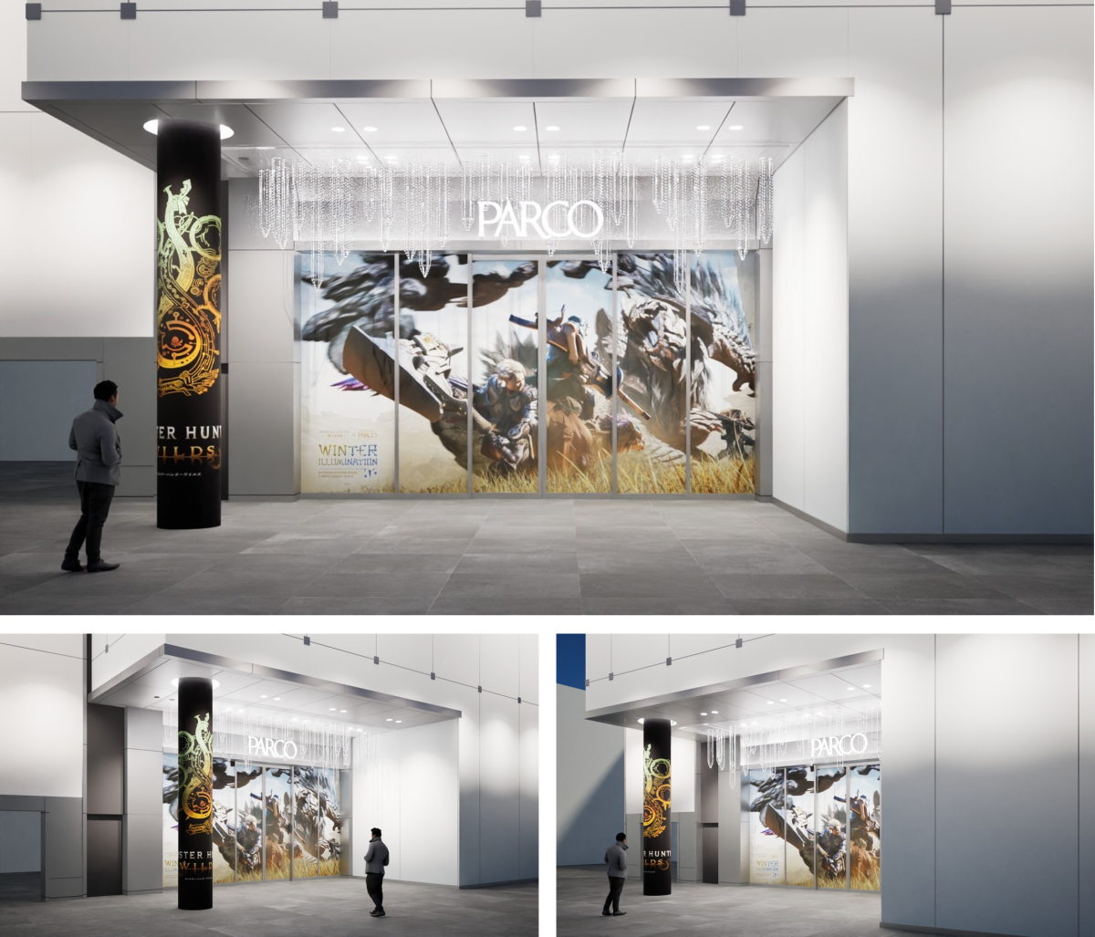 MONSTER HUNTER WILDS×PARCO WINTER ILLUMINATION Shinsaibashisuji Shopping Street Side Entrance (South Exit/Central Exit)