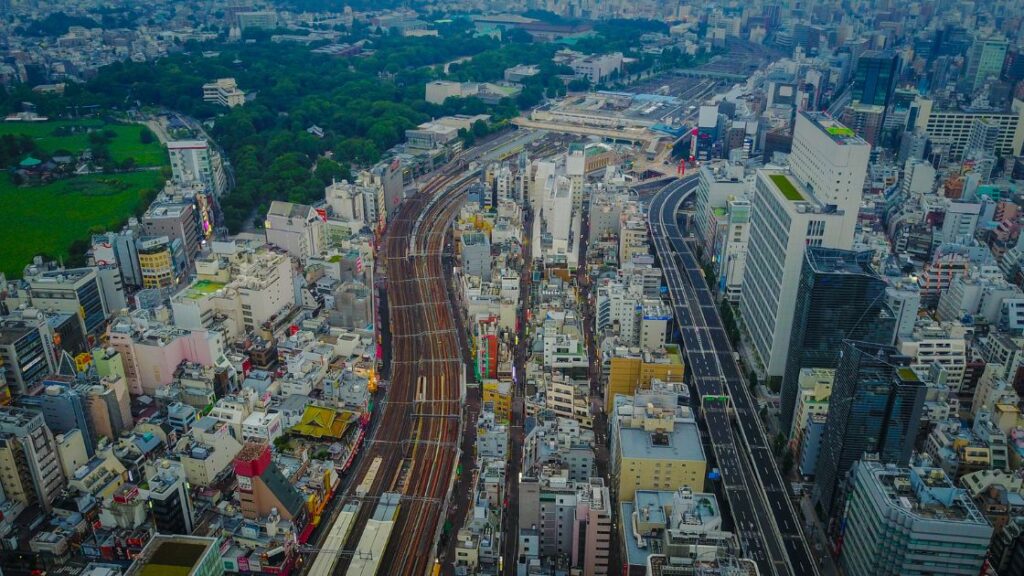 JR Yamanote Line in Ueno, Tokyo