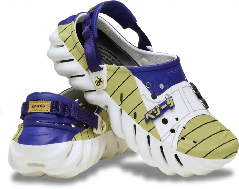 A Dragon Ball themed pair of Crocs clogs