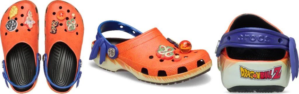 A Dragon Ball themed pair of Crocs clogs