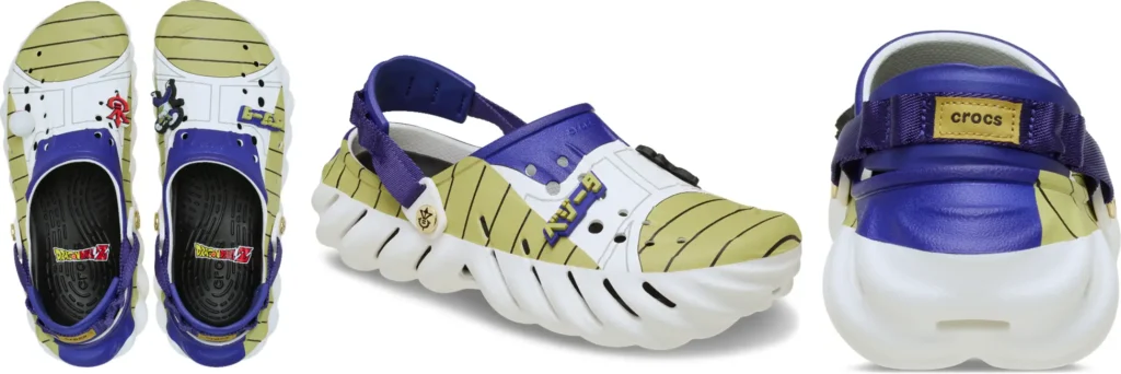 A Dragon Ball themed pair of Crocs clogs