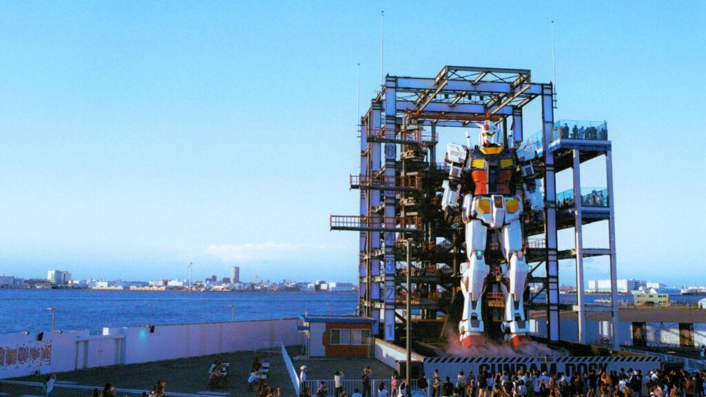 A life-sized Gundam statue in Yokohama