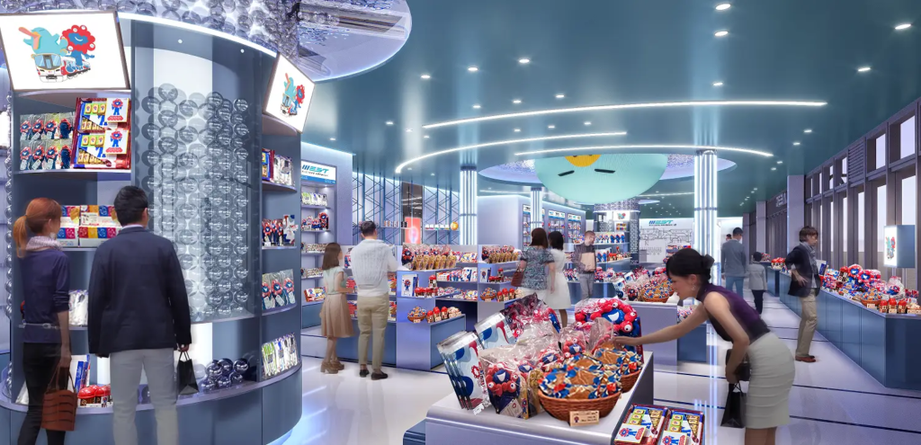 An artists impression of how the JR West store at Expo 2025 will appear