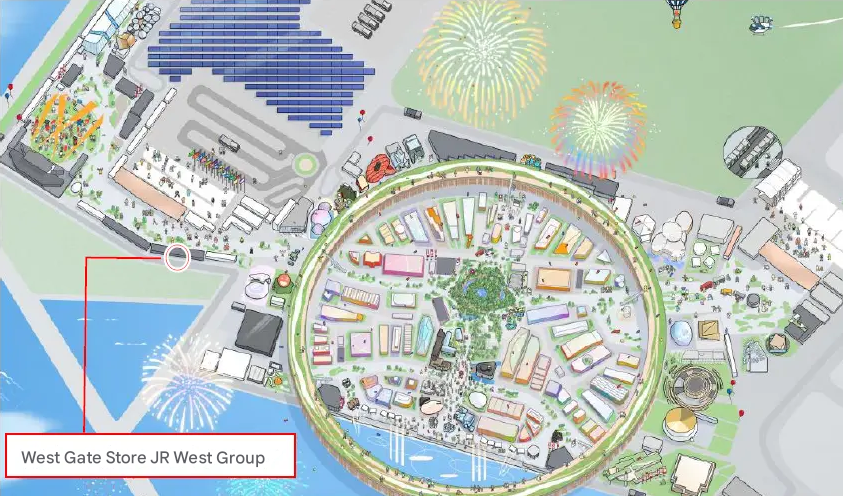 A map of the Expo 2025 site showing the location of the R West site