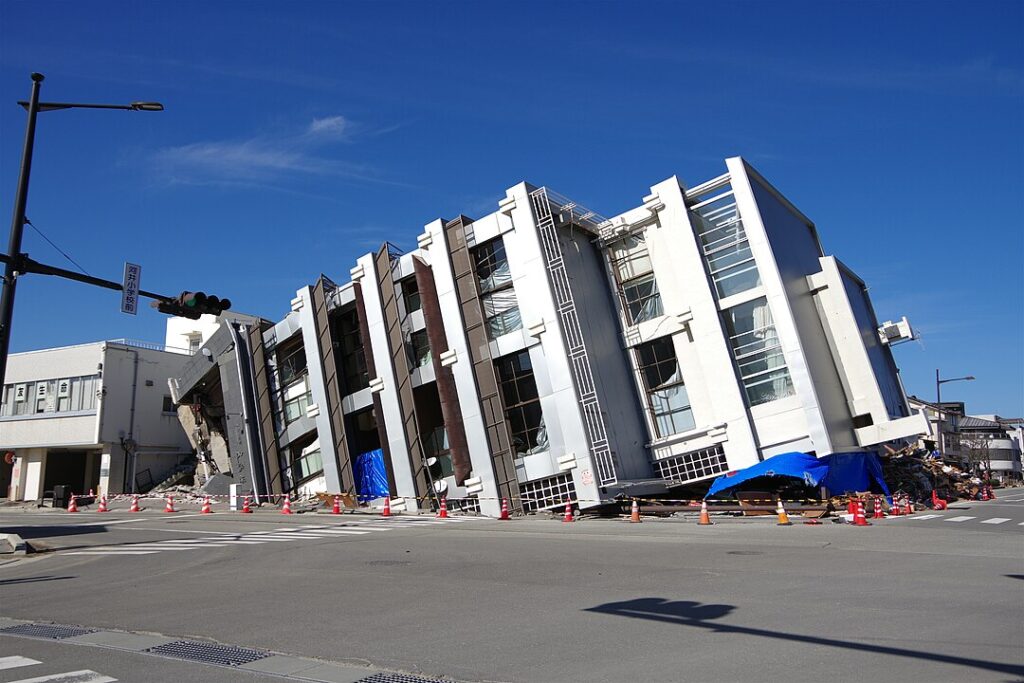 A building collapse resulting from the 2014 Noto Peninsula earthquake