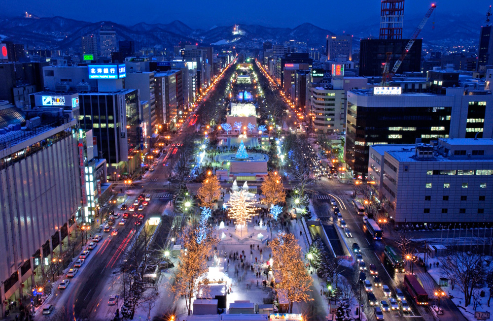 Odori Park in Sapporo during winter