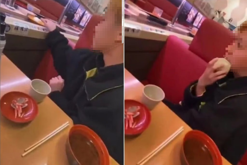 These actions caused outrage when they occurred in a Sushiro restaurant.