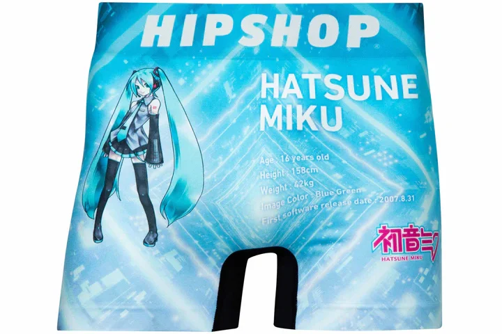 A close-up of the front design on the Hatsune Miku underwear