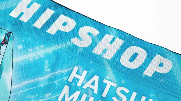 A close-up of the waistband from the Hatsune Miku underwear