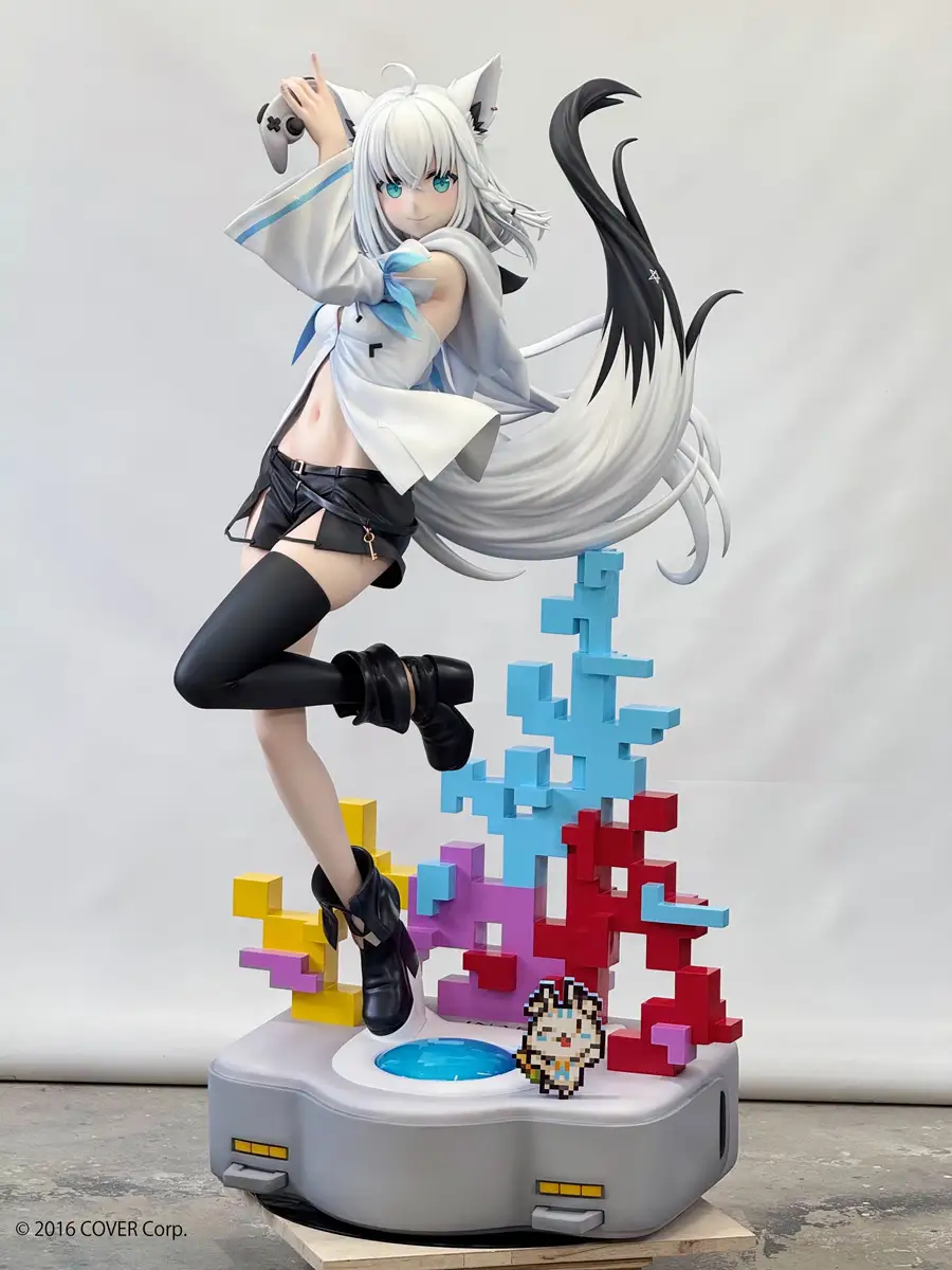 A life size statue of Shirakami Fubuki A life size statue of Shirakami Fubuki