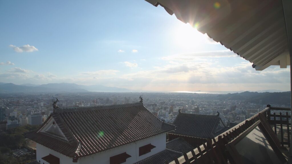 Matsuyama City in Summer, View from Matuyama Castle