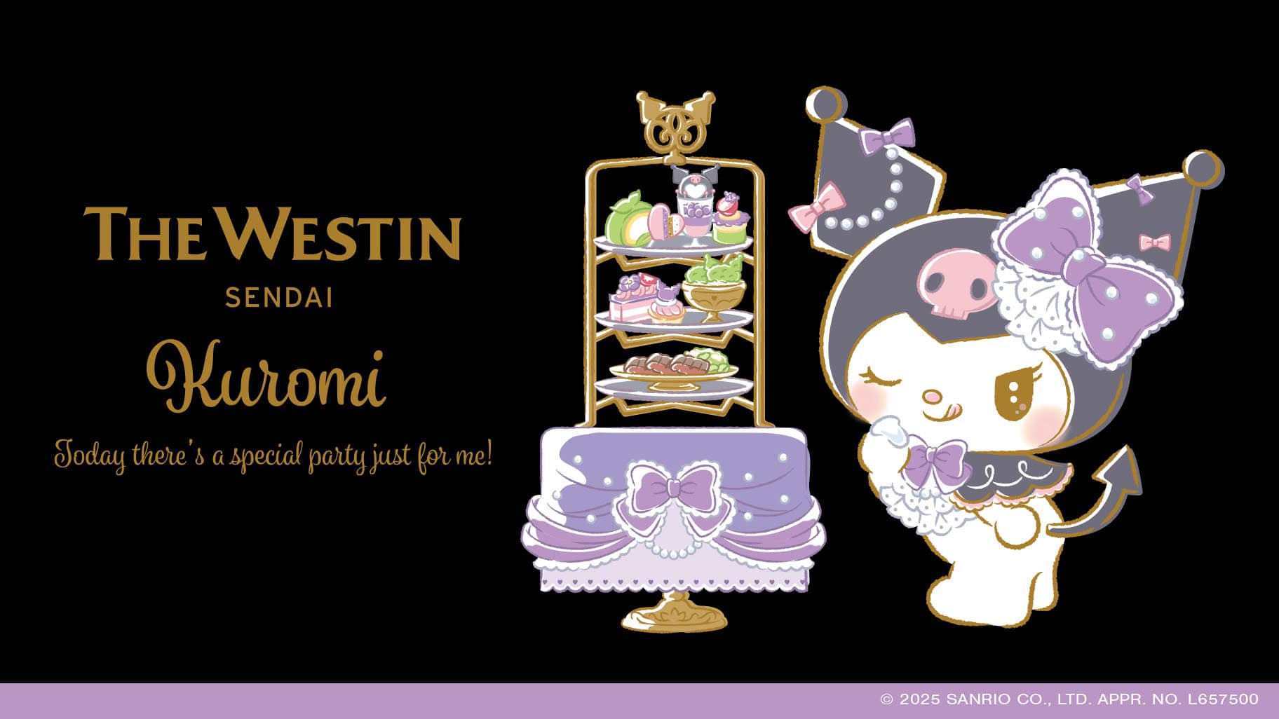 Kuromi celebrates her 20th anniversary with special afternoon tea