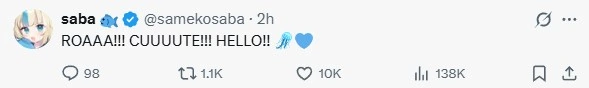 sameko saba kurageu roa tweet