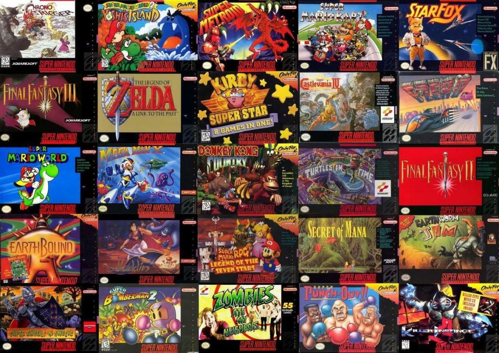 snes games collage