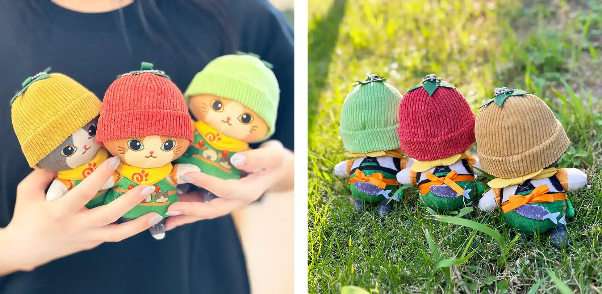 Monster Hunter Wilds tomato cat trio plush 3